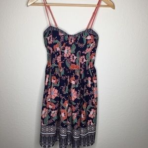 𝅺band Of Gypsies Floral Bustier Fit & Flare Dress
